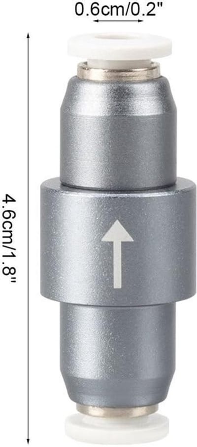 Terugslagklep CO2 - Aluminiumlegering - 6mm/4mm Aansluiting - Duurzaam - Corrosiebestendig - Externe Installatie - Aquariumaccessoires