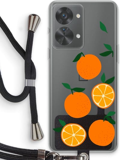 Case Company® - Hoesje met koord geschikt voor OnePlus Nord 2T hoesje met Koord - Will you be my clementine - Telefoonhoesje met Zwart Koord - Bescherming aan alle Kanten en Over de Schermrand