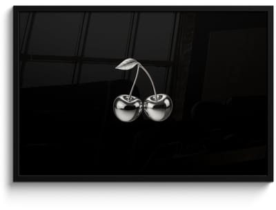 Poster in lijst - Fotolijst 90x60 cm - Posters - Kers - Luxueus - Metallic - Posterlijst zwart - Decoratie - Wanddecoratie woonkamer - Muurdecoratie slaapkamer