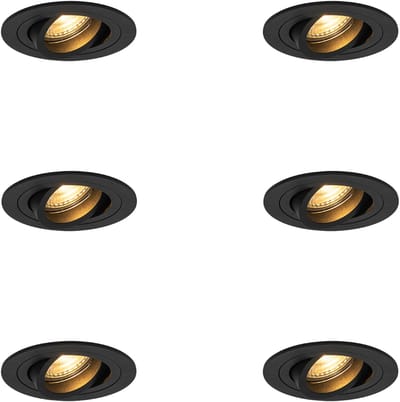 QAZQA 102834 - Inbouwspot - 6 stuks - Ø 9.2 cm - - Woonkamer | Slaapkamer | Keuken