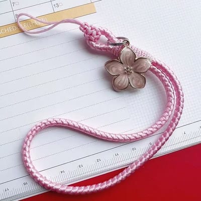 Mobiele telefoon ketting lanyard Korte mobiele telefoon lanyard Pols handgeweven bloem sleutelhanger
