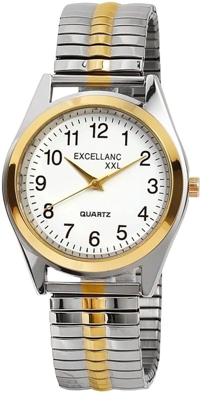 EXCELLANC Herenhorloge Edelstahl van Edelstahl, XXL-band, inkortbaar