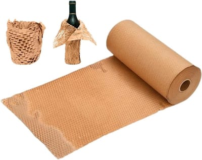 Honeycomb Verpakkingspapier voor Bescherming van Breekbare Voorwerpen - 38cm x 50m, Ideaal voor Inpakken en Opslaan van Fragiele Items, Duurzaam en Milieuvriendelijk