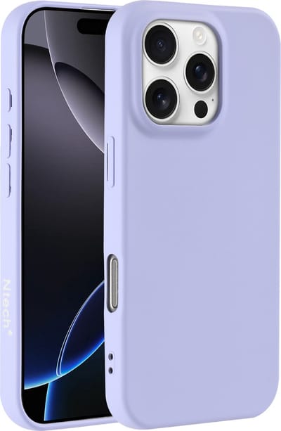 Hoesje Geschikt voor iPhone 16 Pro – Zacht siliconen liquid backcover – Lila