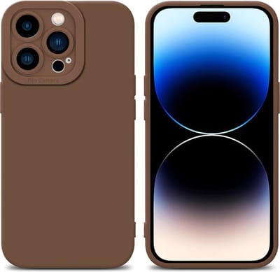 Cadorabo Hoesje geschikt voor Apple iPhone 14 PRO in FLUID BRUIN - Beschermhoes gemaakt van flexibel TPU silicone Cover Fluid Case