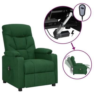 vidaXL - Fauteuil - verstelbaar - elektrisch - stof - donkergroen