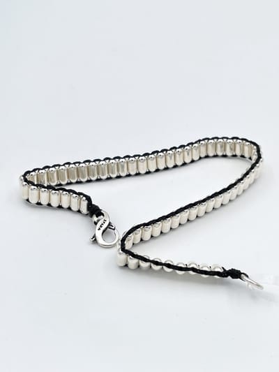 Spadarella Gioielli - SPBR63 - Armband - 925 Zilver - 7 mm - Black 4000 - Bullet - 19,5 Cm