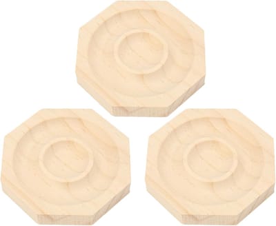 Kralenbord Sieraden Maken - Displaybak Hout - Armband Ontwerpen - Set van 3 stuks - 9.5x9.5 cm - Natuurlijk Hout