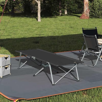 vidaXL - Opvouwbaar - Campingbed - Zwart - 194 - x - 62,5 - x - 42,5 - cm