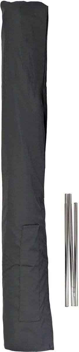 Beschermhoes voor parasols tot 3 m, bijv. Casoria/C57/Florida, hoes met klittenbandsluiting, polyester 240 g/m² ~ grijs