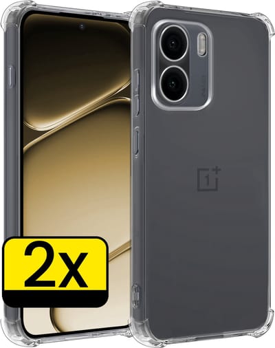 Hoesje - 2 Stuks - Geschikt voor OnePlus 15R - Sterk & Shockproof - Siliconen Case - Back Cover - Telefoon Hoes Shock Proof - Telefoonhoesjes - Transparant