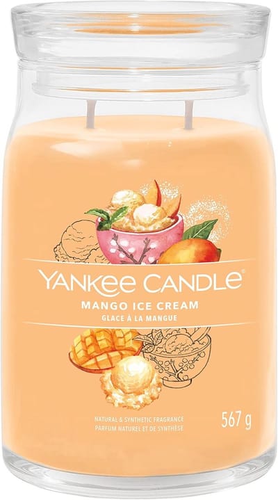 Grote Geurkaars Mango-IJs met Dubbele Lonten en Soja Wax | Lange Brandduur | Perfecte Geschenken voor Vrouwen