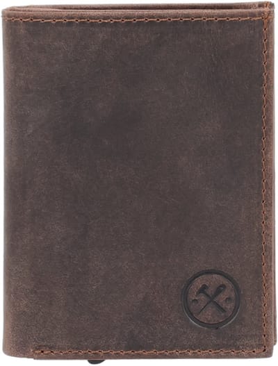 Hide & Stitches Leren Pasjeshouder - Heren Portemonnee - Safety Wallet - Donkerbruin