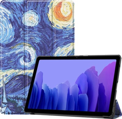 Hoesje - Geschikt voor Samsung Galaxy Tab A7 (2020) - Dun & Stevig - Hardcover Book Case - Trifold Bookcase Hoes - Hard Cover - Tablethoes - Sterrenhemel