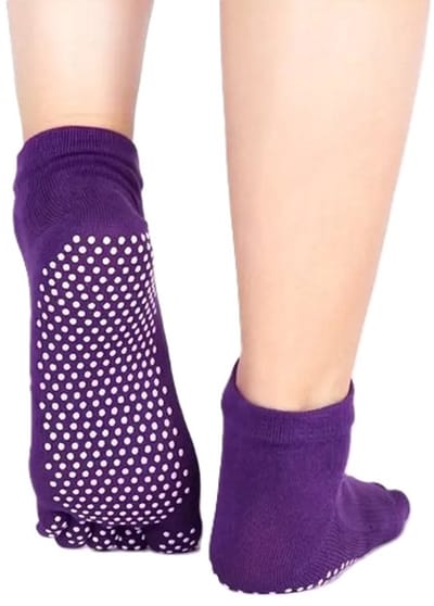 Yoga Sokken Full Toe | Volle Teen Yoga Sok | Met Anti Slip Onderkant | Antislip Sokken | Pilates Sokken | Maat 36-40 I Paars