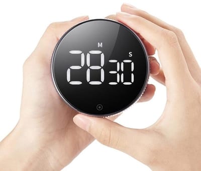 Digitale Kookwekker - Digitale timer – Magnetisch met handige draaiknop – Keukentimer - Optellen/Aftellen - Multifunctioneel - Zwrat - LOUZIR