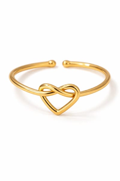 Lundholm Ringen Dames Goud kleurig - Jewellery One Size gouden ring dames – Premium Stainless Steel – Verstelbare Ring met Verbonden Hartje Infinity – Elegant & Betekenisvol Vrouwen Cadeautjes vrouw – My Maya Serie - Sieraad Luxe Cadeautip voor Haar