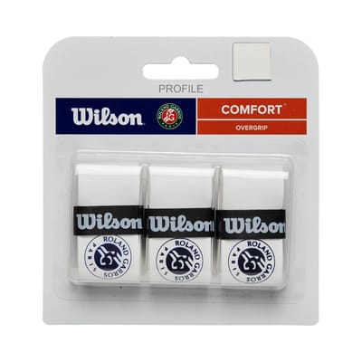 Wilson Pro Overgrip Roland Garros Verpakking 3 Stuks-Wit,Blauw