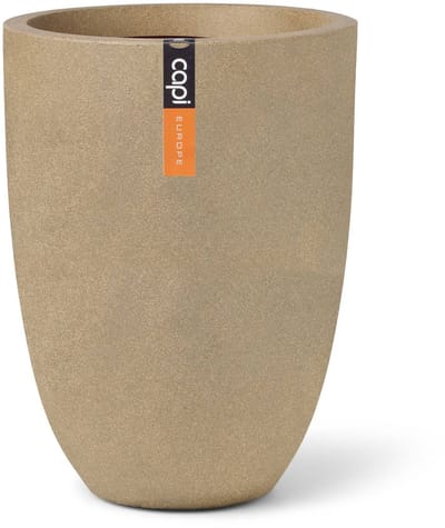 Capi Europe - Vaas elegant laag Smooth NL - 26x36 - Beige - Opening Ø20 - Bloempot voor binnen en buiten - Levenslang garantie - Breukbestendig - 100% Recyclebaar - CO2 Neutraal geproduceerd - KBE781