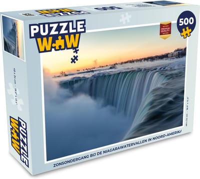 Puzzel Zonsondergang bij de Niagarawatervallen in Noord-Amerika - Legpuzzel - Puzzel 500 stukjes