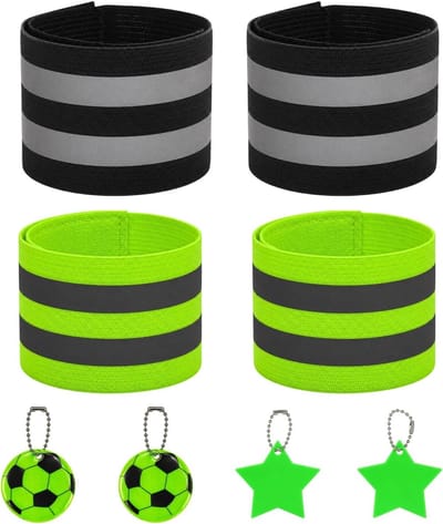 Reflectorbanden set voor fiets en hardlopen - 8 stuks met elastische broekklemmen en reflecterende hangers voor optimale zichtbaarheid en veiligheid