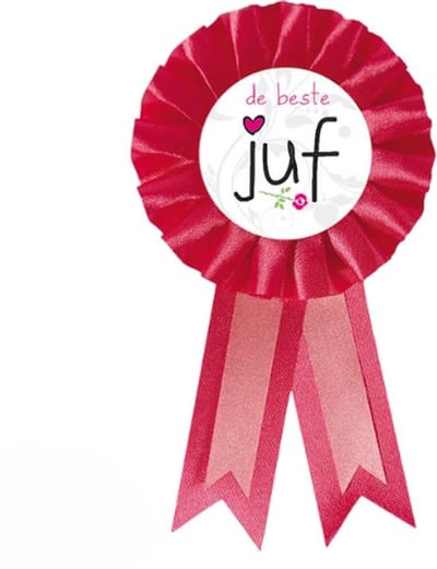 Rozet De Beste Juf 15cm