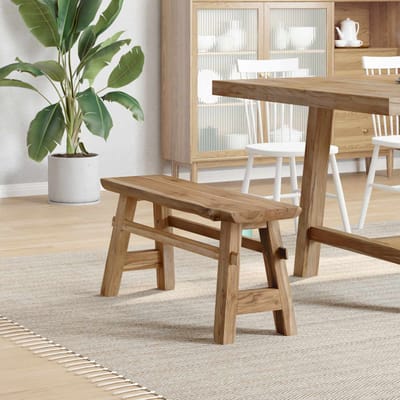 vidaXL - Bank - Naturel - 100 - x - 29 - x - 43,5 - cm - Massief - Teakhout