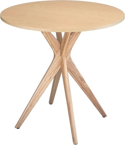 Ronde Eettafel - Compact Tafelblad - Gezellig Tafelen - Zuilvormig Ontwerp - 60 cm - Asgrijs