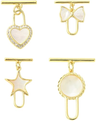 Dailygoods- Toggle Sluitingen 18K Verguld - 4 Stuks - Messing - Shell Kralen - DIY Sieraden Maken - Nauwkeurige Afmetingen