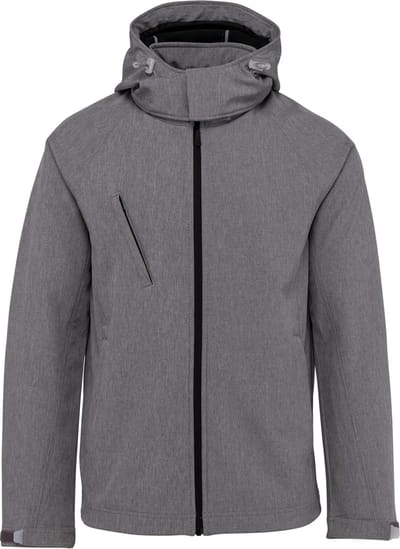 Kariban Heren softshell jas met afneembare capuchon K413 - Marl Grey - M