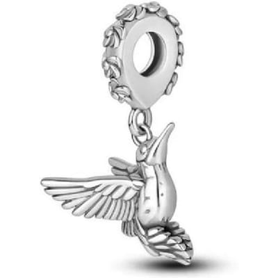 Dernier Charme Européen Colibri Hirondelle Martin-pêcheur Pendentif Parfait Pour Bracelet Authentique Artisanat Cuivre Talisman Pendentif Pour Femmes white