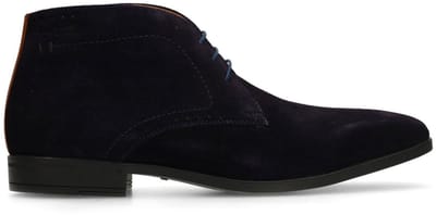 Van Lier - Heren - Donkerblauwe suède veterschoenen - Maat 40