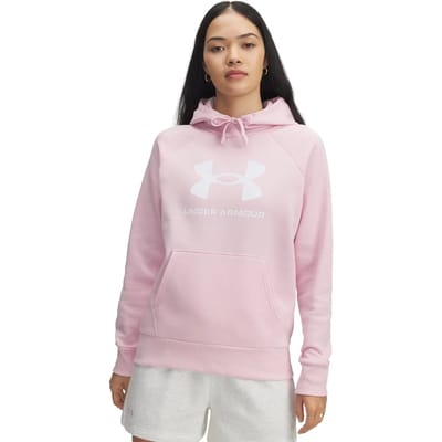 Under Armour Damen Hoodie Rival Fleece Big Logo Hd 1379501 Pink 647-S (US SM)