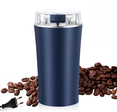 Ynkkvre - Elektrische Koffiemolen - Koffiemolen - Kruidenmolen - 300W Elektrische Kaffeemühle - Krachtige Motor En Voedselkwaliteit Rvs Mes - 1 Stuk - Voor Koffie, Kruiden, Noten Blauw