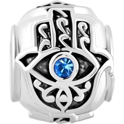 Artisanat du Cuivre L'Œil de la Grèce L'Œil du Diable Pendentif Breloque Perle Compatible Pendentif Authentique Bracelet Bijoux pour Femmes faits à la main white