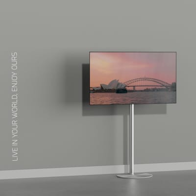 TV vloerstatief Gate 120 Design Tv standaard Geborsteld RVS 19-40” - VESA 100x100
