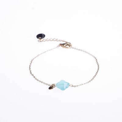 Go Dutch Label Armband Klaver Ice Blue Zilver B9308-03