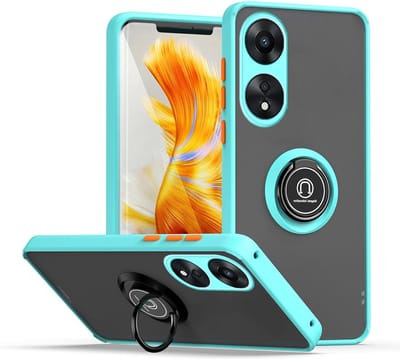 Geschikt voorGeschikt voor Oppo A58 5G - Magnetische - Schokbestendig - Back cover hoesje - Hemelsblauw