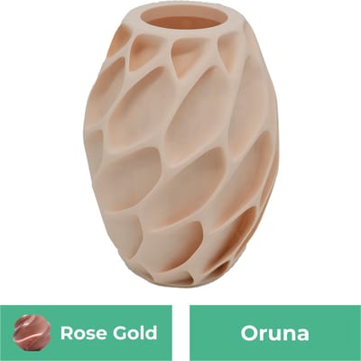Oruna organische vaas – Decoratieve vaas - Rose Gold - 3d geprinte vaas – geschikt voor droogbloemen - 20CM