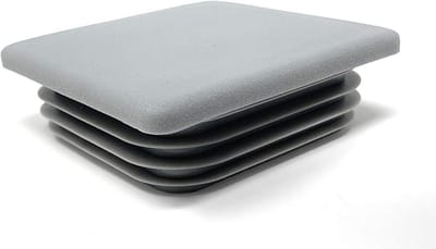 Set van 4 Vierkante Buisdoppen met Lamellen voor Buitenmaat 80x80 mm
