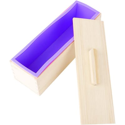Moule à savon rectangulaire en Silicone avec couvercle, outil de bricolage pour la cuisson de gâteaux, chocolat glacé, 1200ML purple
