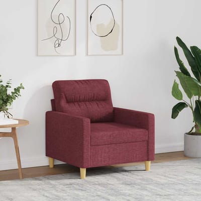 vidaXL Fauteuil 60 cm stof wijnrood