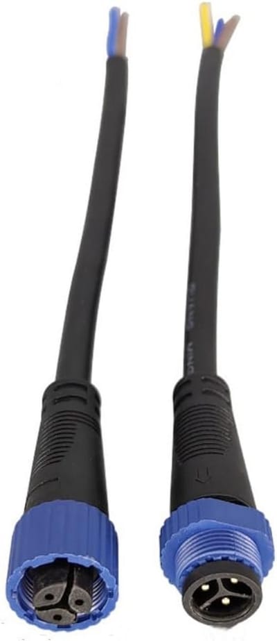 Waterdichte M15 3-Pin Luchtvaartconnector voor LED Voedingskabels