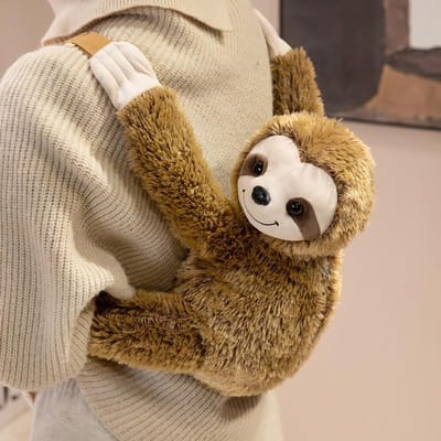 Leuke 40cm Schattige Pluche Luiaard Alpaca Lemuur Olifant Rugzak Speelgoed Schattig Dier Schoudertas Leeuwen Konijn Giraf Leuk Cadeau 35-40cm brown