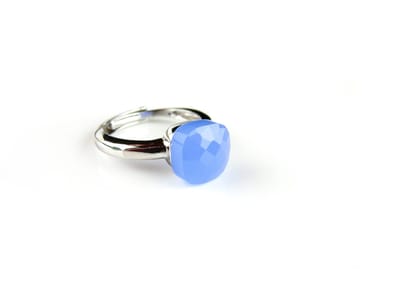 Ring in zilver model pomellato blauwe steen