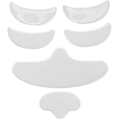 6 Stuks Siliconen Gezichtspad Set Herbruikbare Oog Voorhoofd Kin Rimpelpleisters Anti-Aging voor Schoonheid white