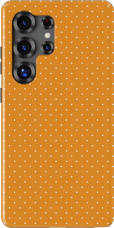 Micro Dots Tough Hoesje Samsung Galaxy S25 Ultra | Geschikt Voor Mag | Stippen Motief Backcover Samsung Galaxy S25 Ultra Golden Glow
