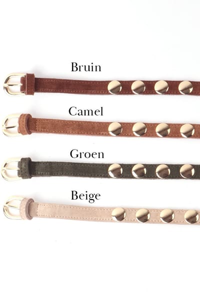 Giuliano Lederen Suede riem - Made in Italy - Dames - Beige