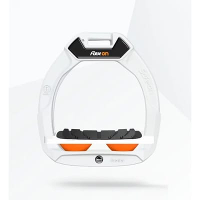 Veiligheidssporen voor paardrijden Ingelijnd Grip Wit/Oranje kinder Flex-On Safe-On