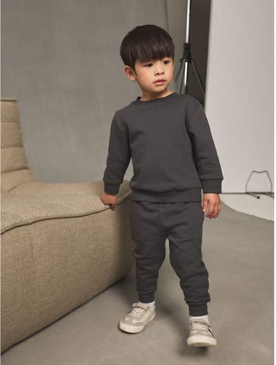 Next - Jongens - Set van effen sweatshirt en joggingbroek - Grijs
